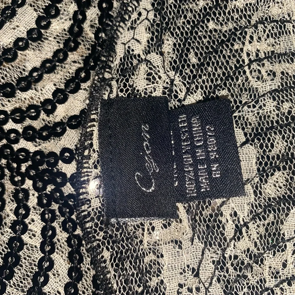 Cejon Black Sequin & Lace Evening Wrap